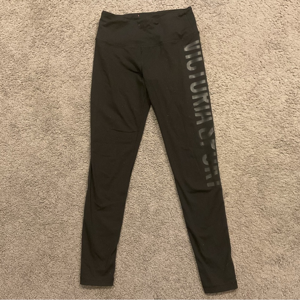 Victoria Sport Signature All Black Leggings Gym Yoga Athletic Running Y2K Gift S